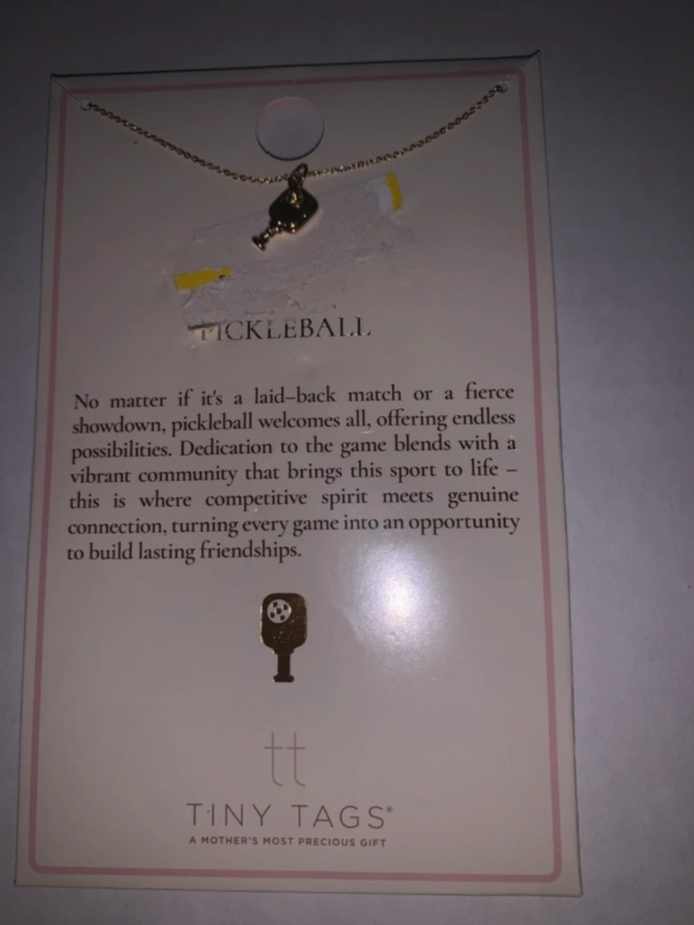 Gold Pickleball Necklace